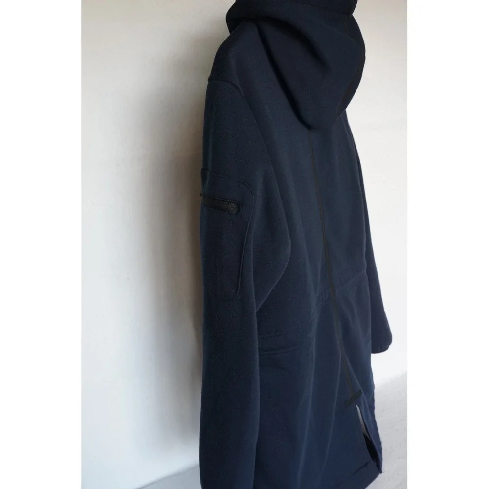 Elements Athleisure Navy Blue Fleece Lined Softshell Hooded Jacket L, WT133-01